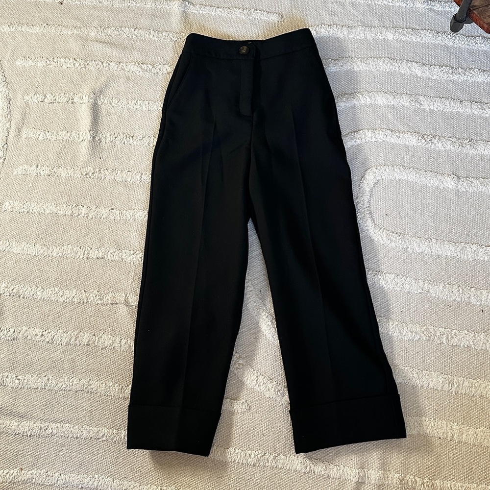 Sezane Black Wide-Leg Trousers